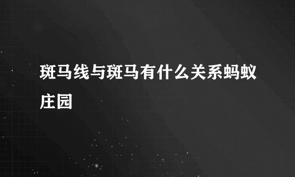 斑马线与斑马有什么关系蚂蚁庄园
