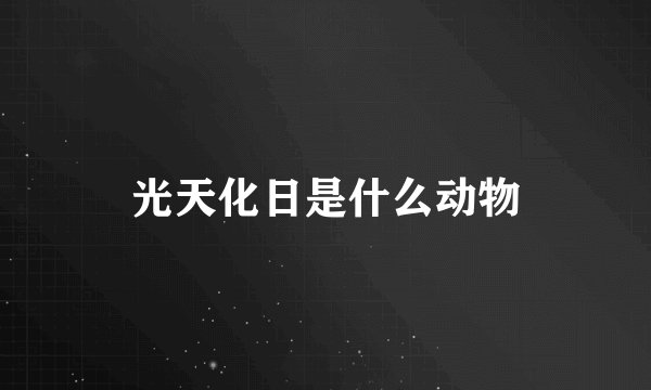 光天化日是什么动物