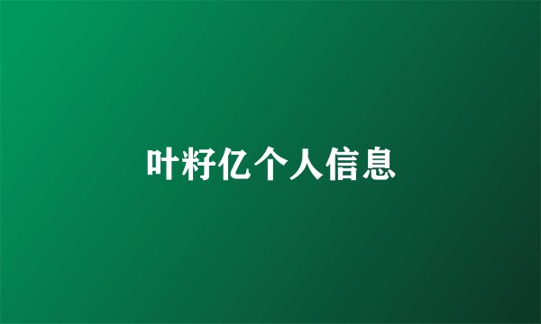 叶籽亿个人信息