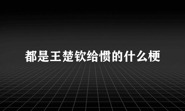 都是王楚钦给惯的什么梗