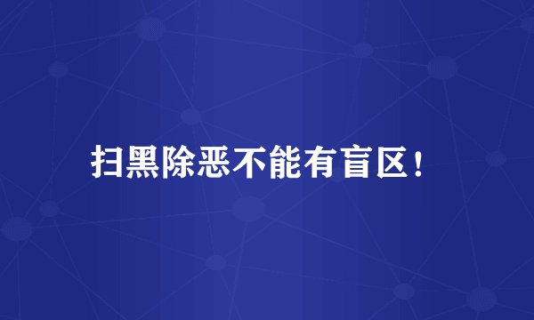 扫黑除恶不能有盲区！