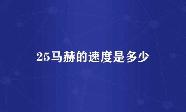 25马赫的速度是多少