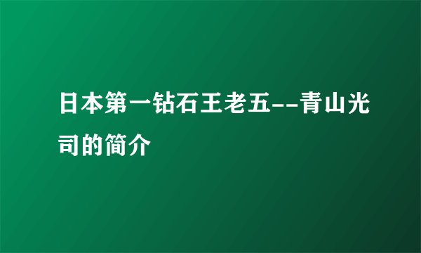 日本第一钻石王老五--青山光司的简介