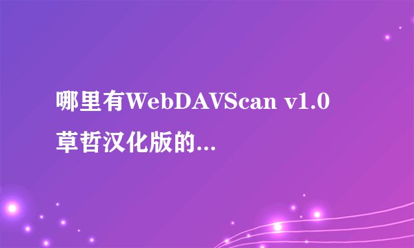 哪里有WebDAVScan v1.0 草哲汉化版的下载地址？