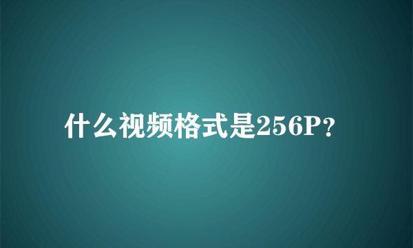 什么视频格式是256P？