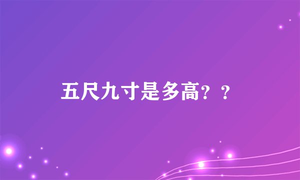 五尺九寸是多高？？