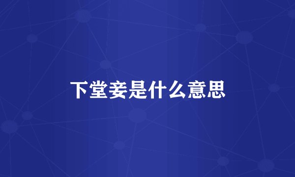 下堂妾是什么意思