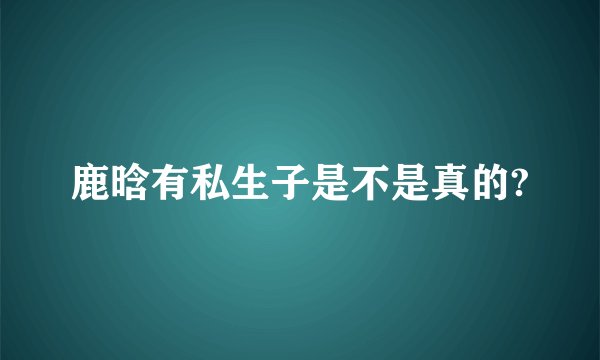 鹿晗有私生子是不是真的?
