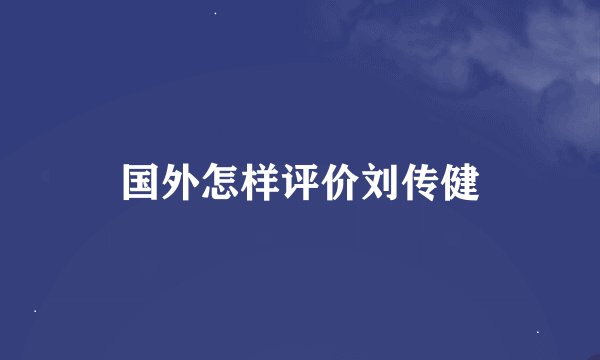 国外怎样评价刘传健