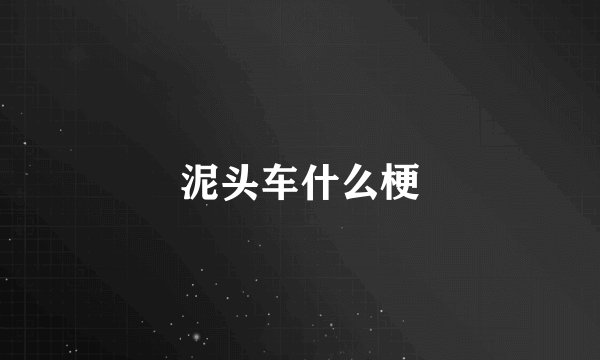 泥头车什么梗