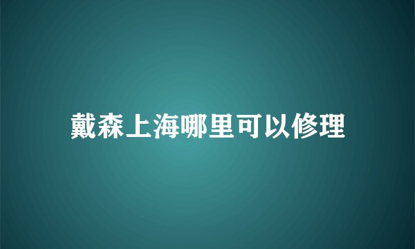 戴森上海哪里可以修理