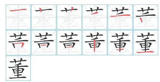 董笔画顺序