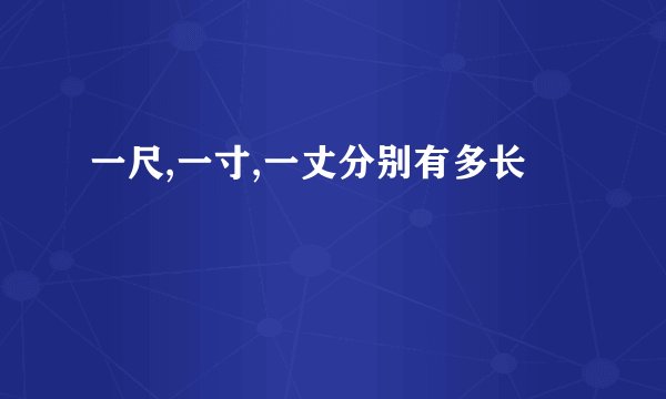一尺,一寸,一丈分别有多长