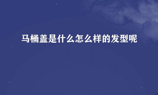 马桶盖是什么怎么样的发型呢