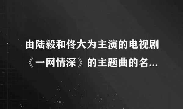 由陆毅和佟大为主演的电视剧《一网情深》的主题曲的名字是什么呀？