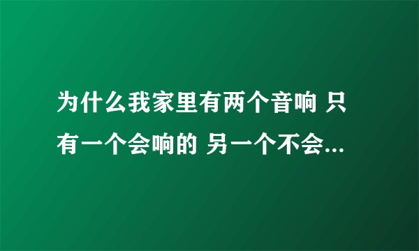 为什么我家里有两个音响 只有一个会响的 另一个不会发声了 我确定是没破 求高手指教