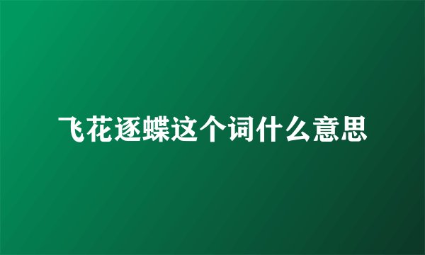 飞花逐蝶这个词什么意思