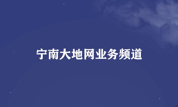 宁南大地网业务频道