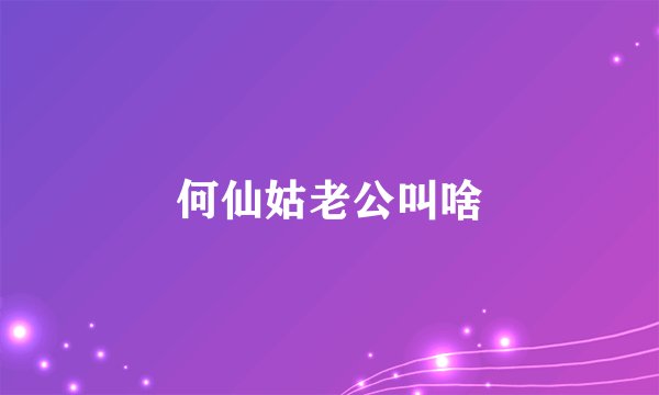 何仙姑老公叫啥