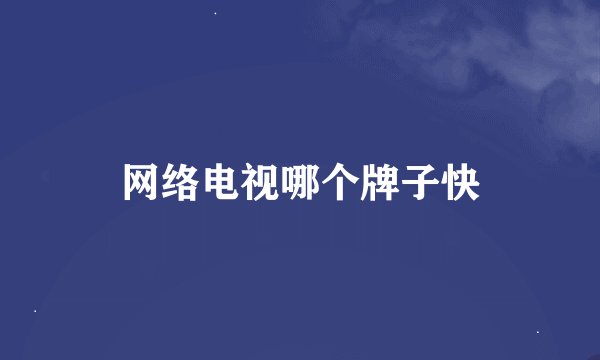 网络电视哪个牌子快