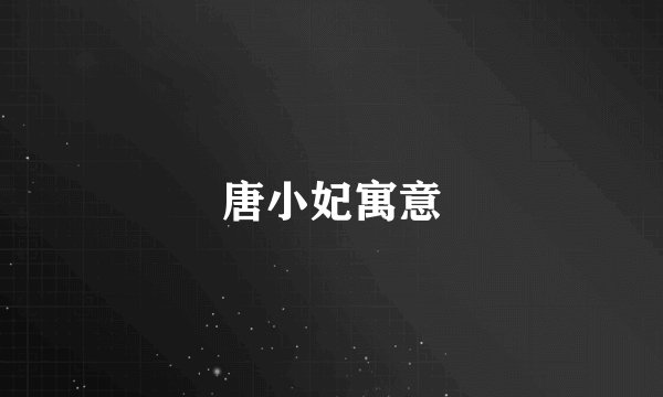 唐小妃寓意