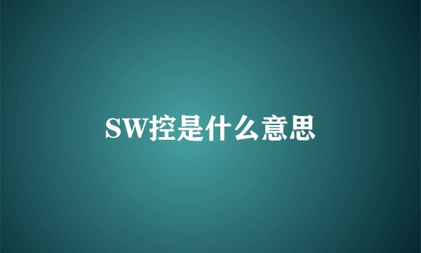 SW控是什么意思