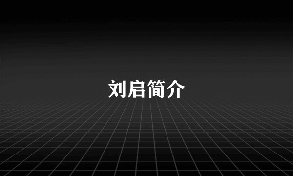 刘启简介