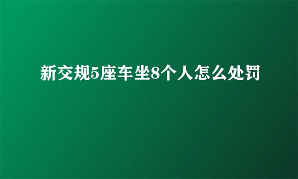 新交规5座车坐8个人怎么处罚