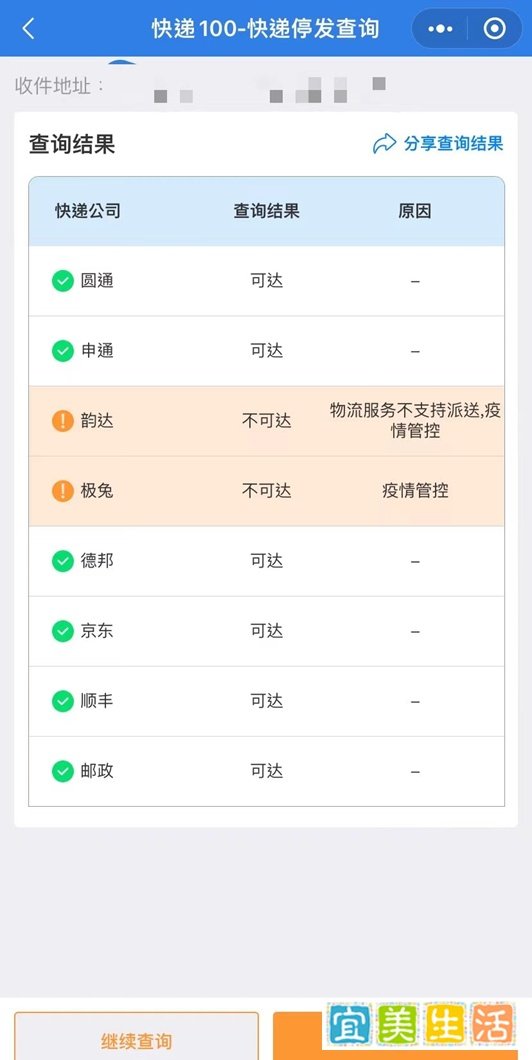 全国快递停发区域更新，上快递100实时查询