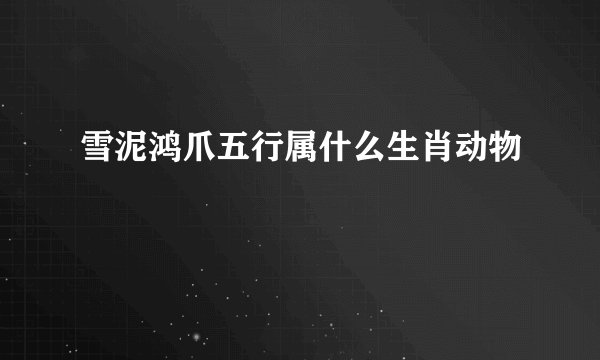 雪泥鸿爪五行属什么生肖动物