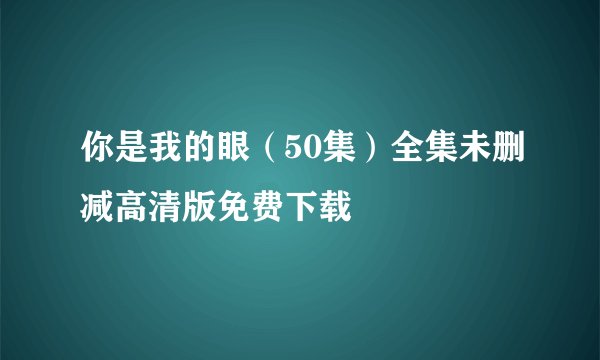 你是我的眼（50集）全集未删减高清版免费下载