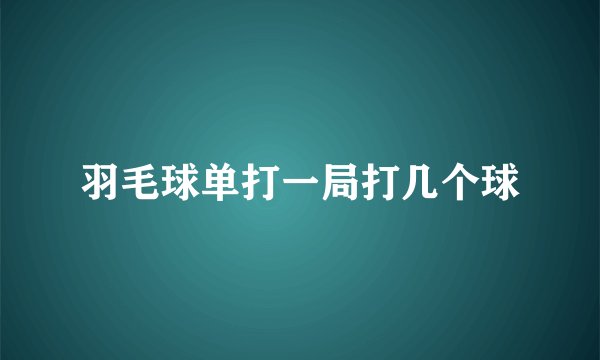 羽毛球单打一局打几个球