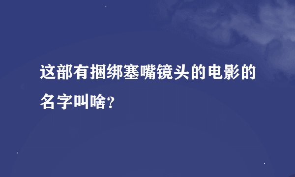 这部有捆绑塞嘴镜头的电影的名字叫啥？