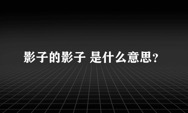 影子的影子 是什么意思？