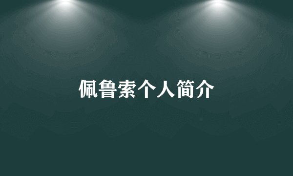 佩鲁索个人简介