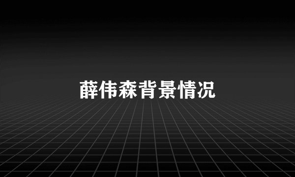 薛伟森背景情况