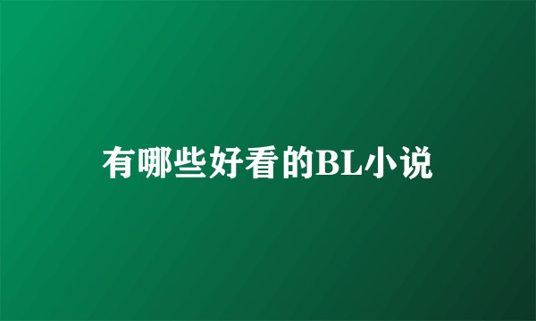 有哪些好看的BL小说
