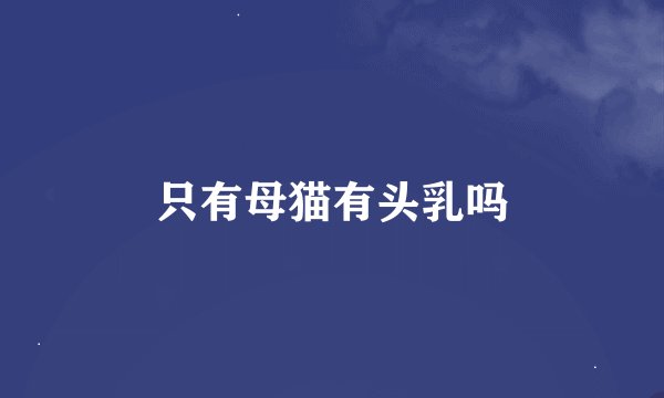 只有母猫有头乳吗