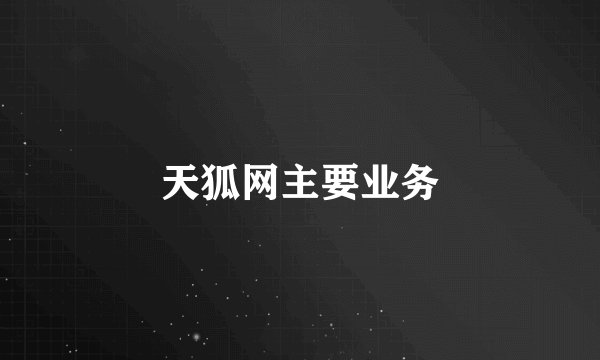 天狐网主要业务