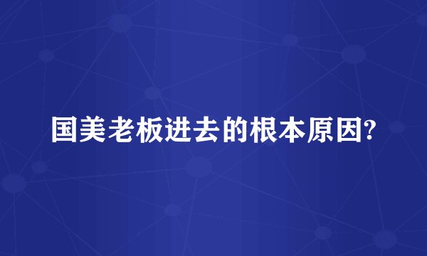 国美老板进去的根本原因?