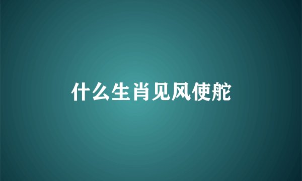 什么生肖见风使舵