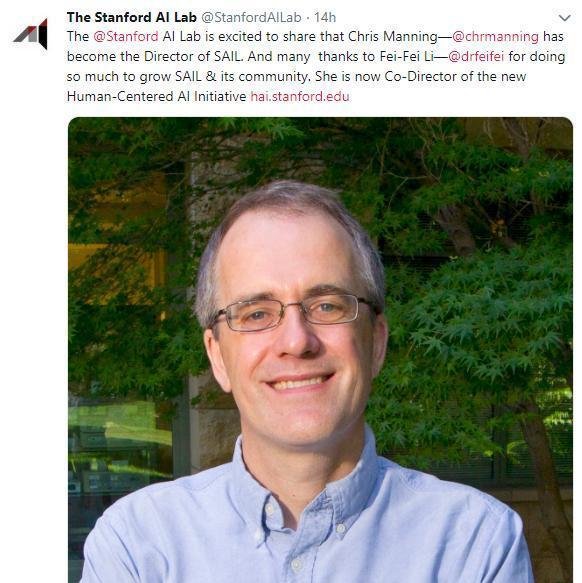 李飞飞卸任斯坦福AI实验室负责人，Chris Manning接任