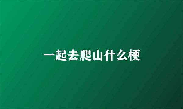 一起去爬山什么梗