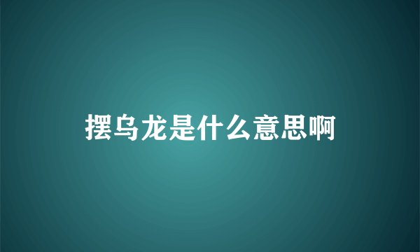 摆乌龙是什么意思啊