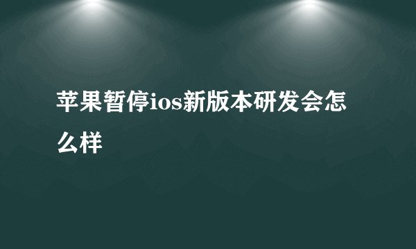 苹果暂停ios新版本研发会怎么样