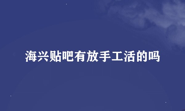 海兴贴吧有放手工活的吗