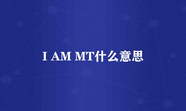 I AM MT什么意思