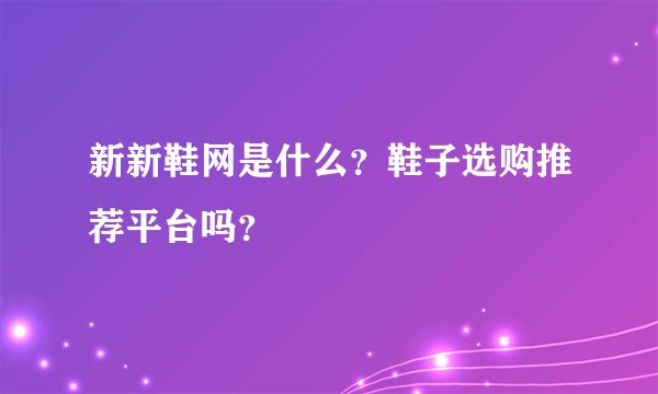 新新鞋网是什么？鞋子选购推荐平台吗？