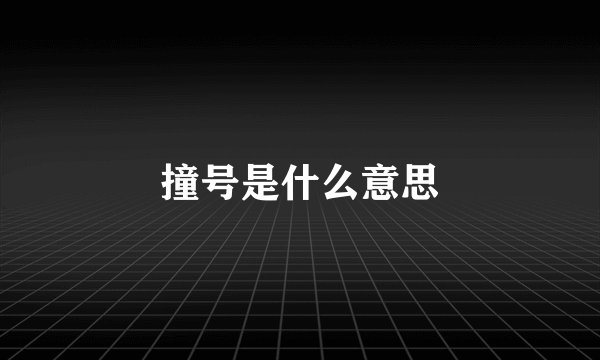 撞号是什么意思