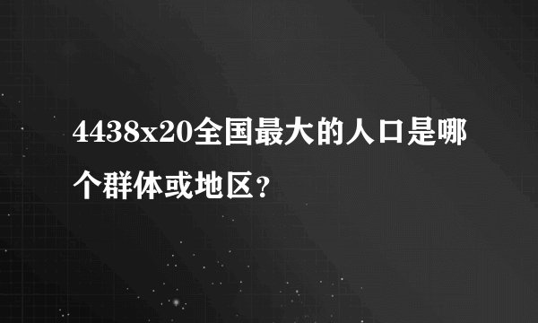 4438x20全国最大的人口是哪个群体或地区？